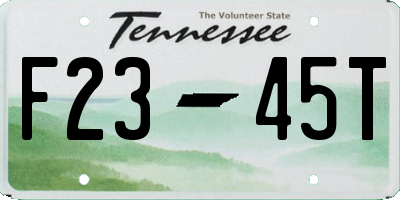 TN license plate F2345T