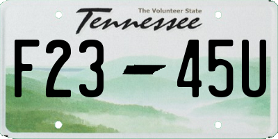 TN license plate F2345U
