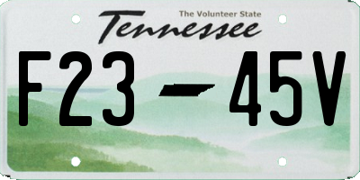 TN license plate F2345V