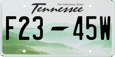 TN license plate F2345W