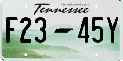 TN license plate F2345Y