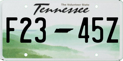 TN license plate F2345Z
