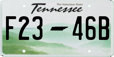 TN license plate F2346B