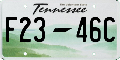 TN license plate F2346C