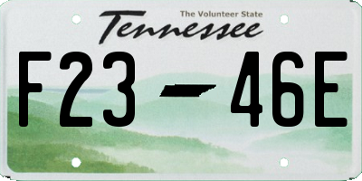 TN license plate F2346E