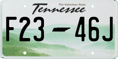 TN license plate F2346J