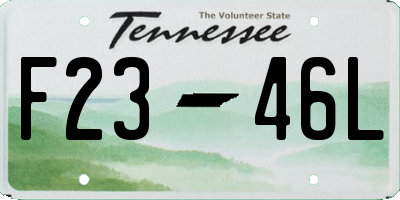 TN license plate F2346L
