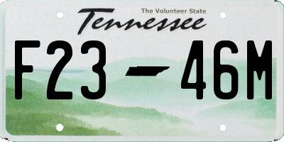 TN license plate F2346M