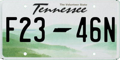 TN license plate F2346N