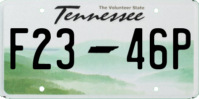 TN license plate F2346P