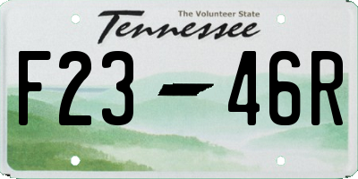 TN license plate F2346R