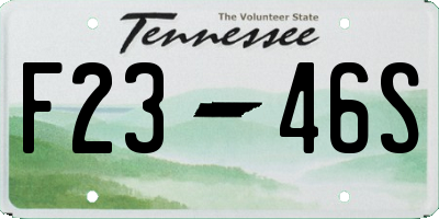 TN license plate F2346S