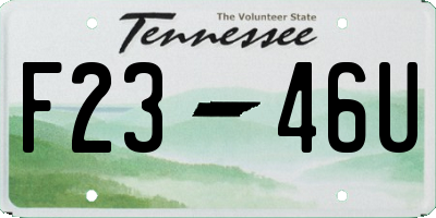 TN license plate F2346U