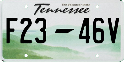 TN license plate F2346V