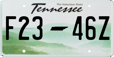 TN license plate F2346Z