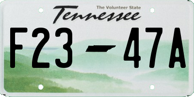 TN license plate F2347A