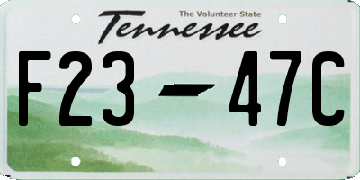 TN license plate F2347C