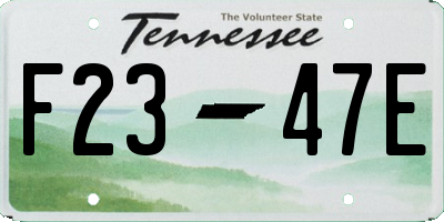 TN license plate F2347E