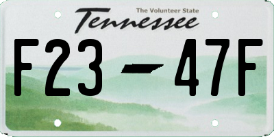TN license plate F2347F