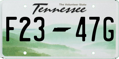 TN license plate F2347G