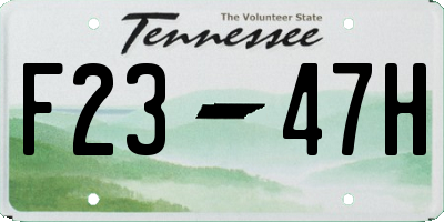 TN license plate F2347H