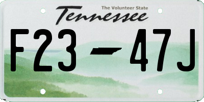 TN license plate F2347J