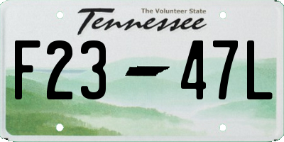 TN license plate F2347L