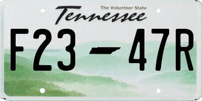 TN license plate F2347R