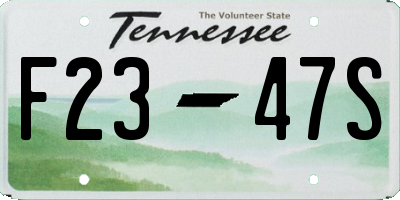 TN license plate F2347S