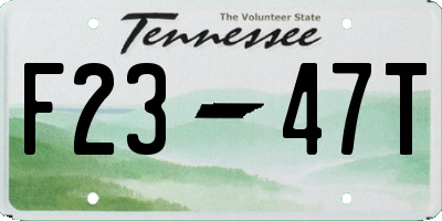 TN license plate F2347T