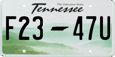 TN license plate F2347U