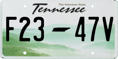 TN license plate F2347V