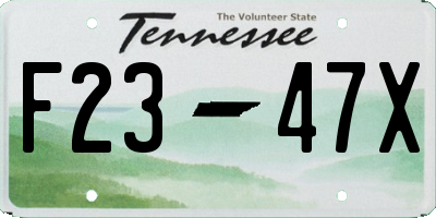TN license plate F2347X