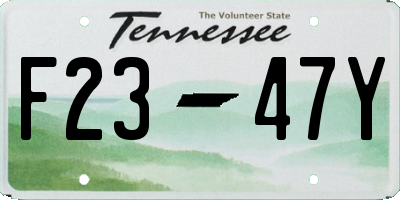 TN license plate F2347Y