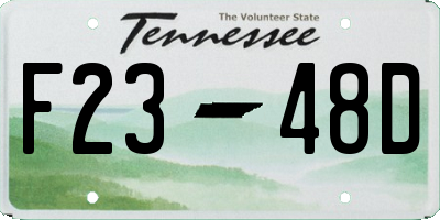 TN license plate F2348D