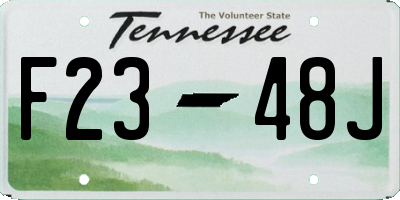 TN license plate F2348J