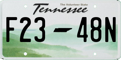 TN license plate F2348N