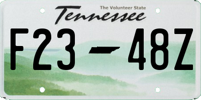 TN license plate F2348Z