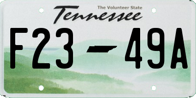 TN license plate F2349A