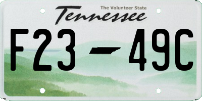 TN license plate F2349C