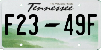 TN license plate F2349F