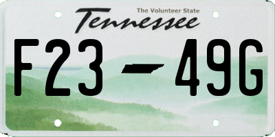 TN license plate F2349G
