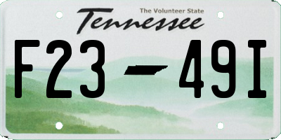 TN license plate F2349I