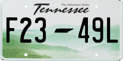TN license plate F2349L