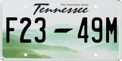 TN license plate F2349M