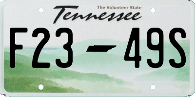 TN license plate F2349S