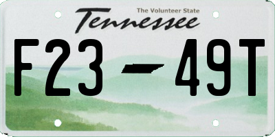 TN license plate F2349T