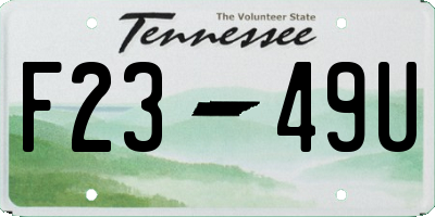 TN license plate F2349U