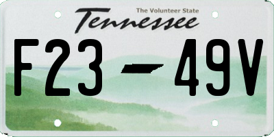 TN license plate F2349V