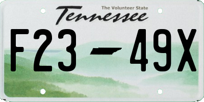 TN license plate F2349X